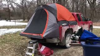 Two nights in truck bed tent with snow [upl. by Eolande856]