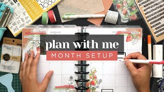 AUGUST PLAN WITH ME  Monthly Layout amp Overview Pages Setup in a Classic Happy Planner [upl. by Maryann]