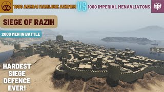 1000 Aserai Mamluke Axemen vs 1000 Imperial Menavliatons AMAZING DEFENCE IN RAZIH bannerlord [upl. by Attenol]