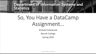 So You Have a DataCamp Assignment [upl. by Erait]