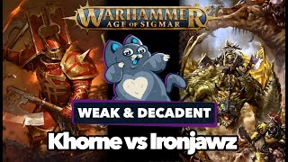 Khorne vs Ironjawz  Age of Sigmar Battle Report [upl. by Lissie]