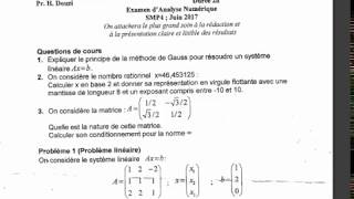 examen corrigé analyse numerique SMP3 partie 1 [upl. by Eimaral]