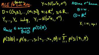 ML 94 MLE for linear regression part 1 [upl. by Jermain199]