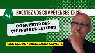 Comment Convertir Les Chiffres En Lettres Avec EXCEL [upl. by Keyser]