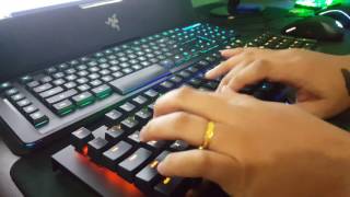 Razer Blackwidow X Chroma  Razer Green Switch  Typing Sound [upl. by Enitnemelc]