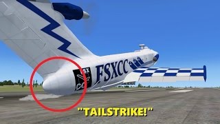 TAILSTRIKE on Landing  Pilot Declares Emergency FSX Multiplayer Trolling [upl. by Chobot]