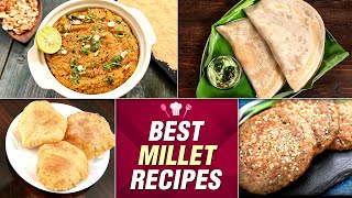 5 Best Millet Recipes  Make Upma Dosa Cheela Puri using Millets  Ragi Rajgira Bajra Kuttu [upl. by Nwahsit739]