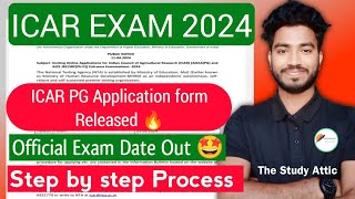 ICAR 2024 Application form Released🔥ICAR PG amp JRF Exam date out •ICAR PG Form filling process 🔥✅ [upl. by Mulderig351]