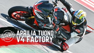 Aprilia Tuono V4 Factory 2021 Review  First Track Ride [upl. by Intosh]