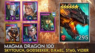 Magma Dragon 100 Hard  Skytouch Godseeker Stag Dark Kael Vizier  Raid Shadow Legends Guide [upl. by Oigaib686]