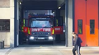 London fire brigade F261 pump ladder turnout at Bethnal Green Fire station [upl. by Uuge]