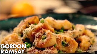 Homemade Gnocchi with Peas and Parmesan  Gordon Ramsay [upl. by Stannwood]