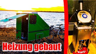 🔥CAMPER HEIZUNG selber bauen und🌳 DRAUẞEN TESTEN F11 DIY FAHRRADWOHNWAGEN [upl. by Lecirg]