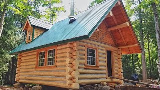 Father amp Son Build their Dream Log Cabin in the Canadian Wilderness FULL BUILD [upl. by Korman]