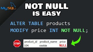 MySQL NOT NULL constraint [upl. by Correna]