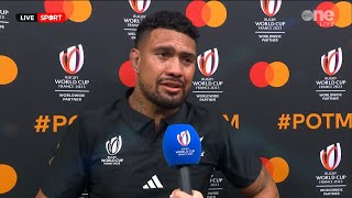 Ardie Savea after New Zealand beat Ireland in an epic quarterfinal [upl. by Akenahc]