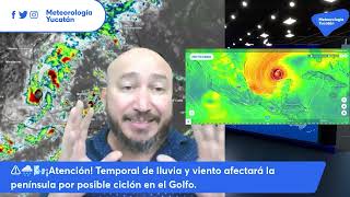 ⚠️🌧️🌬️¡Atención Temporal de lluvia y viento afectará la península por posible ciclón en el Golfo [upl. by Ycrep835]