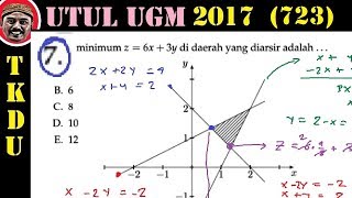 pembahasan UTUL UM UGM TKDU 2017 kode 723 matematika dasar no7 program linear [upl. by Rednas]