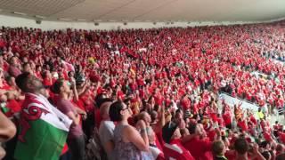 Wales v Slovakia Euro 2016  Welsh National Anthem [upl. by Einnod553]