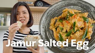 RESEP JAMUR SALTED EGG  PENGGANGTI AYAM TELOR ASIN BUAT JUALAN [upl. by Novyert]