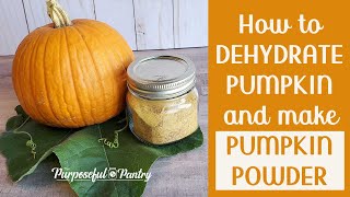 HOW TO DEHYDRATE PUMPKIN AND MAKE PUMPKIN POWDER Preserve pumpkin for food storage all year long [upl. by Sliwa]