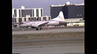 Convair CV640 Departure From LAX [upl. by Yelrebma]