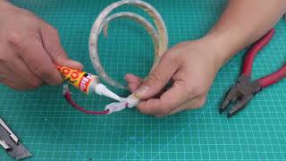 How to Solder IP67  IP68 Silicone Encased LED Strip Light [upl. by Lemahs]