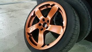 Anleitung zum Felgen folieren mit FOLIATECcom Sprühfolie Kupfer metallic matt Dip Your Rims copper [upl. by Edita822]