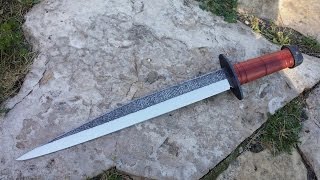 Bladesmithing  forging and engraving a broken back viking seax short sword [upl. by Sile397]