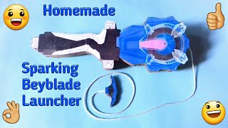 How to make Sparking Beyblade Launcher  With Cardboards [upl. by Ardnosal]