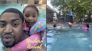 Scrappy Claps Troll Shading His Parenting While Swimming During Daddy Duty 🏊🏾‍♂️ [upl. by Xymenes]