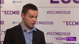 ECCMID 2018 Marcin Rownicki discusses bacterial toxinantitoxin system as target [upl. by Notlrak]