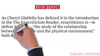 ECOCRITICISM  Cheryl Glotfelty [upl. by Stanfill15]