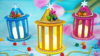 DIY Christmas Lantern With Foam Sheet 🏠 Handmade Christmas Tree Ornaments🎅 Glitter Foam Sheet Crafts [upl. by Arrej]