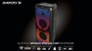 ALTAVOZ BLUETOOTH CON LUCES LED AVSP3203B AVENZO [upl. by Paulina148]