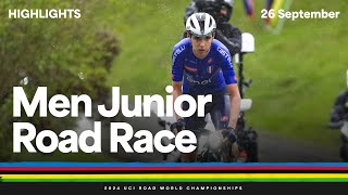 Men Junior Road Race highlights  2024 UCI Road World Championships [upl. by Attenej690]