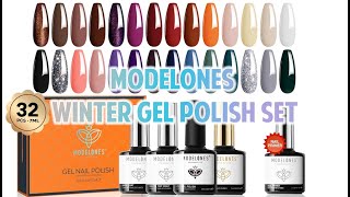 MODELONES WINTER GEL POLISH 32 PIECE SET [upl. by Aihsak]