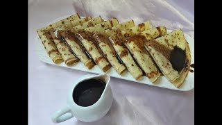 كريب حلو لذيذ بمقادير مضبوطة و ناجحة مع صلصة مرافقة les crêpes [upl. by Burtis]