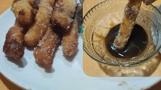 Eggless churros recipe churros filled with chocolate  instant churros recipe churros on pan [upl. by Ocsic248]