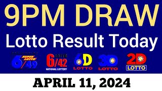 Lotto Result Today 9pm Draw April 11 2024 Swertres Ez2 PCSO Live Result [upl. by Helse]