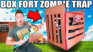 BOX FORT ZOMBIE TRAP 📦😱24 HOUR BOX FORT ZOMBIE BASE [upl. by Anh]