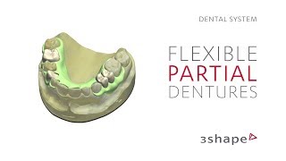 3Shape Dental System  How to design flexible partial dentures [upl. by Yasdnil]