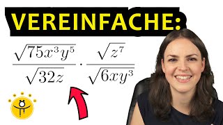 WURZELN VEREINFACHEN und Wurzeln zusammenfassen mit Variablen – Beispiele mit Brüchen [upl. by Loren]