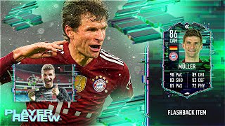 Muller with PACE  86 Flashback Muller Player Review  FIFA 22 Ultimate Team [upl. by Assirralc]