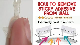 How to remove clear sticky Adhesive from shower wall diy bathroom transformation cleaning [upl. by Dumas]