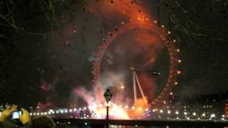 London Eye  New Years Eve 20092010 FULL Fireworks [upl. by Jarietta]