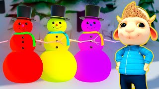 Snow games☃️❄️🛷Colorful snowmen in a forest clearing☃️❄️🛷We love winter [upl. by Id]