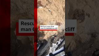 Man clinging to cliff in US is rescued Rescue SanFrancisco BBCNews [upl. by Alisia]