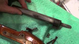 CVA COLONIAL Kit 45 PISTOL barrel removal on black powder gun [upl. by Ennahgiel446]