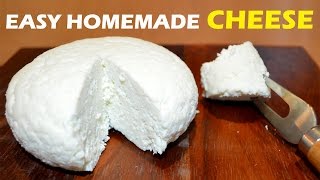 How to Make Cheese at Home  2 ingredient Easy Cheese Recipe [upl. by Anelrahs]